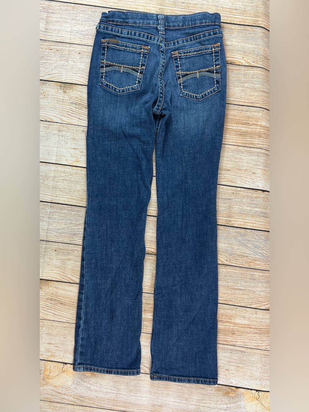 Ariat Western B4 Relaxed Ramos Boot Denim Blue Jeans Boys Size 16